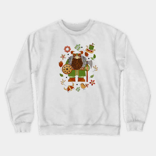 Scandinavian Folklore Viking Crewneck Sweatshirt by LotusArtStudio